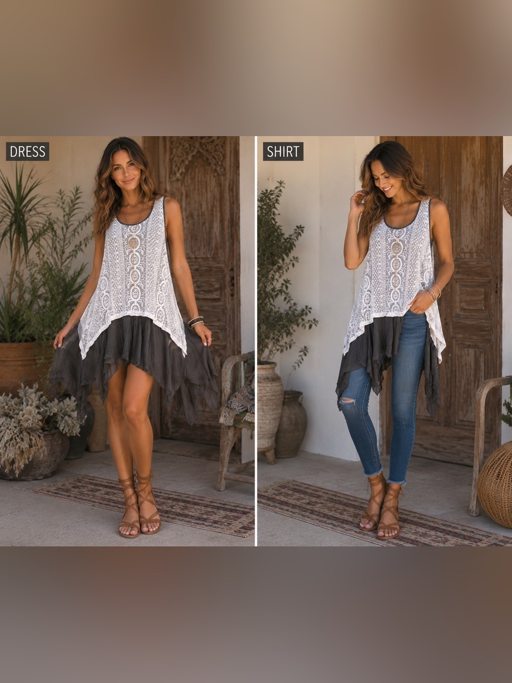 Ryu Bohemian-style Layered Tunic Romantic Ethereal Cottagecore Aesthetics